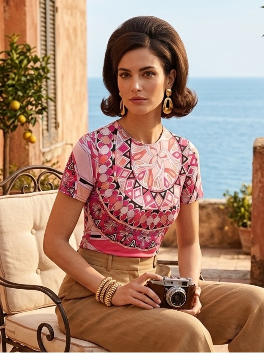 Vintage Emilio Pucci Kaleidoscope Print Blouse Size 6